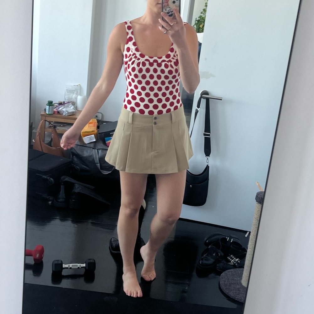 Storets Pleated Mini Skirt in Khaki